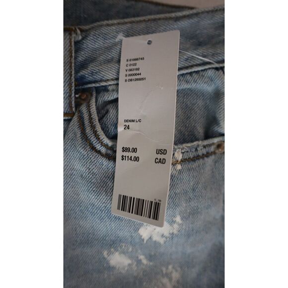 BDG x Urban Outfitters Women Sz 24 Blue Patchwork Hi-Rise Slim Straight Jeans - Picture 4 of 8